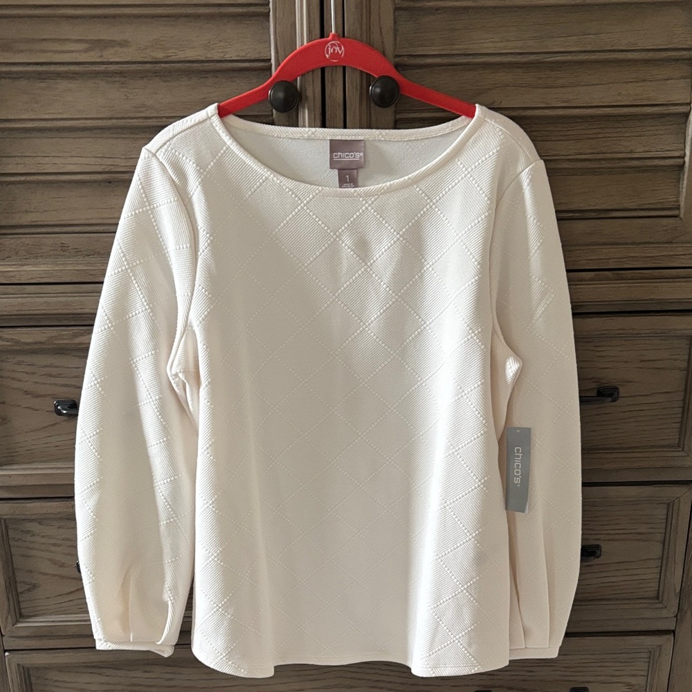 Chico's Elegant White Long Sleeve Top